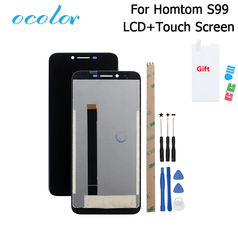 

ocolor For Homtom S99 LCD Display and Touch Screen Digitizer Assembly Replacement With Tools +Adhesive For Homtom S99 Phone