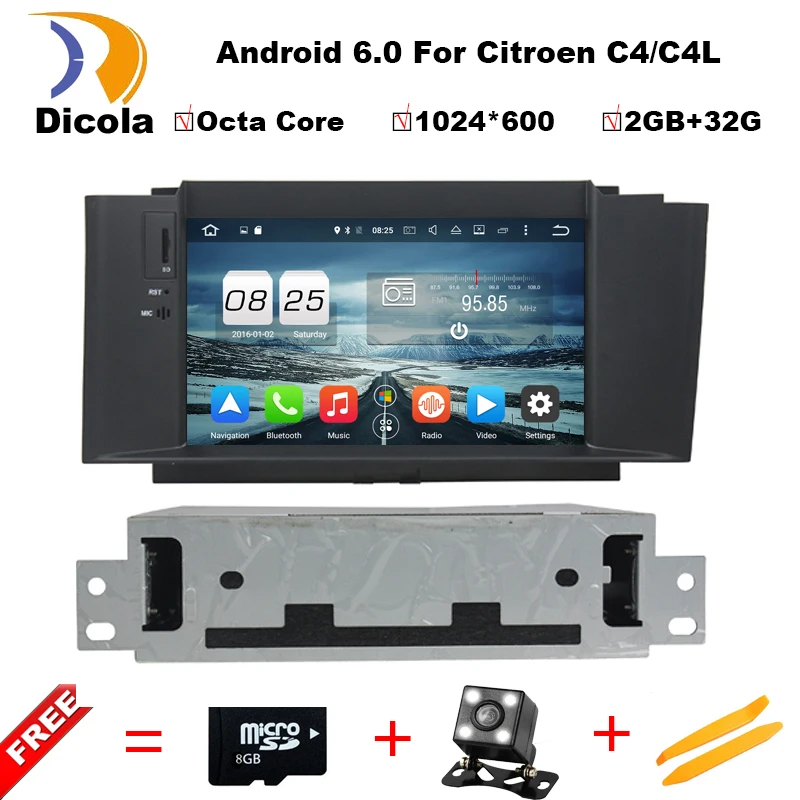 

Octa Core Android 6.0 Car DVD GPS for Citroen C4/C4L NEW with Bluetooth phonebook Radio RDS Wifi 3G host CANBUS Mirror-link