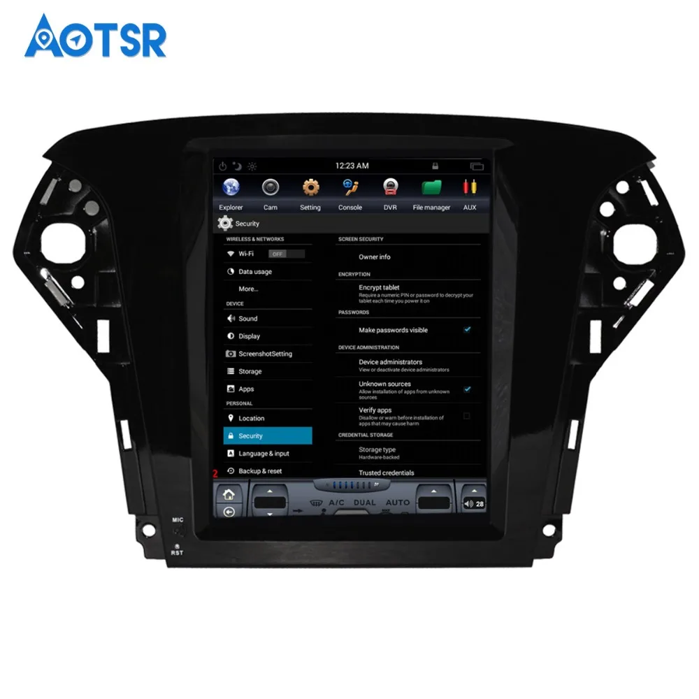 Top Big Screen pure Android Tesla style Car DVD Player GPS Navigation For Ford Mondeo 2007-2012 Auto navi stereo headunit multimedia 1