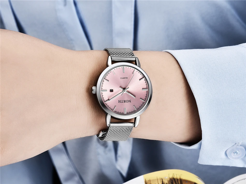 Reloj Mujer NORTH женские часы люксовый бренд золотые кварцевые женские часы Женская мода платье браслет водонепроницаемые часы для жены