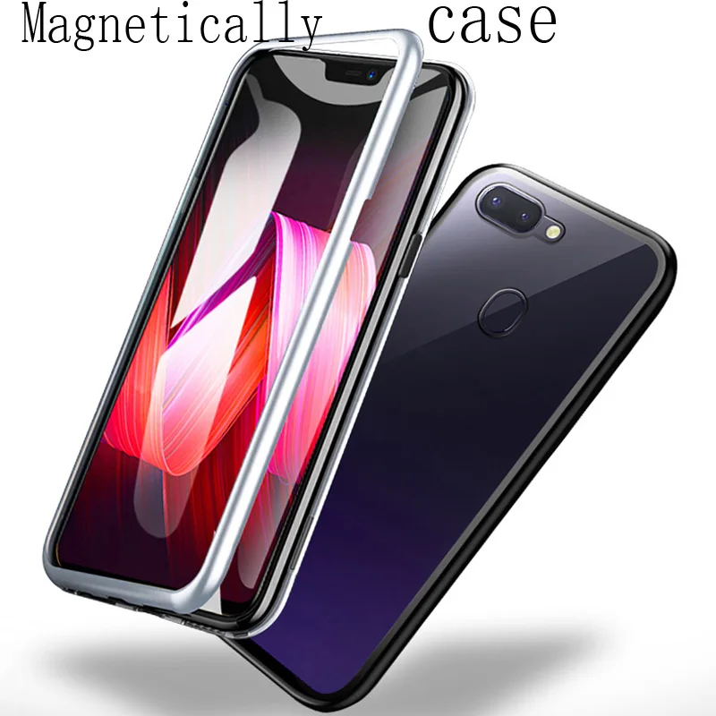 

Magnetic Adsorption Metal Phone case for Samsung Galaxyone S10 9 8 Plus M20 30 j8 Note8 9 A70 50one Tempered Glass Magnet Cover
