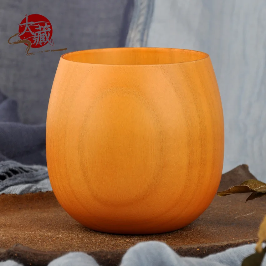 

New products listed department stores products Japanese Korean elegant simple belly jujube wood cup tea cup big cup