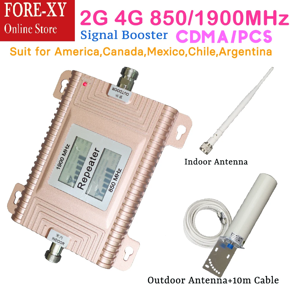 

Smart LCD Display 4G 1900mhz cellular amplifier 65dB Gain 2G 3G signal booster Repeater Sets for office cellular signal booster