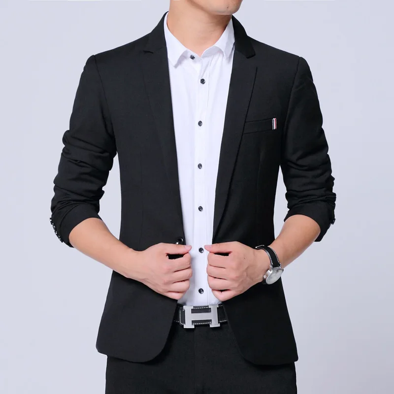 

GEJIAN Casual Veste Homme Costume Slim Elegant Solid Color Breathable Blazer Americanas Hombre Chaqueta 2019 Summer New Men's