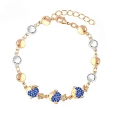 MxGxFam(170+ 35 мм) смешивания золото цвет AAA циркон Прекрасный животных браслет с рыбой для женщин модные украшения