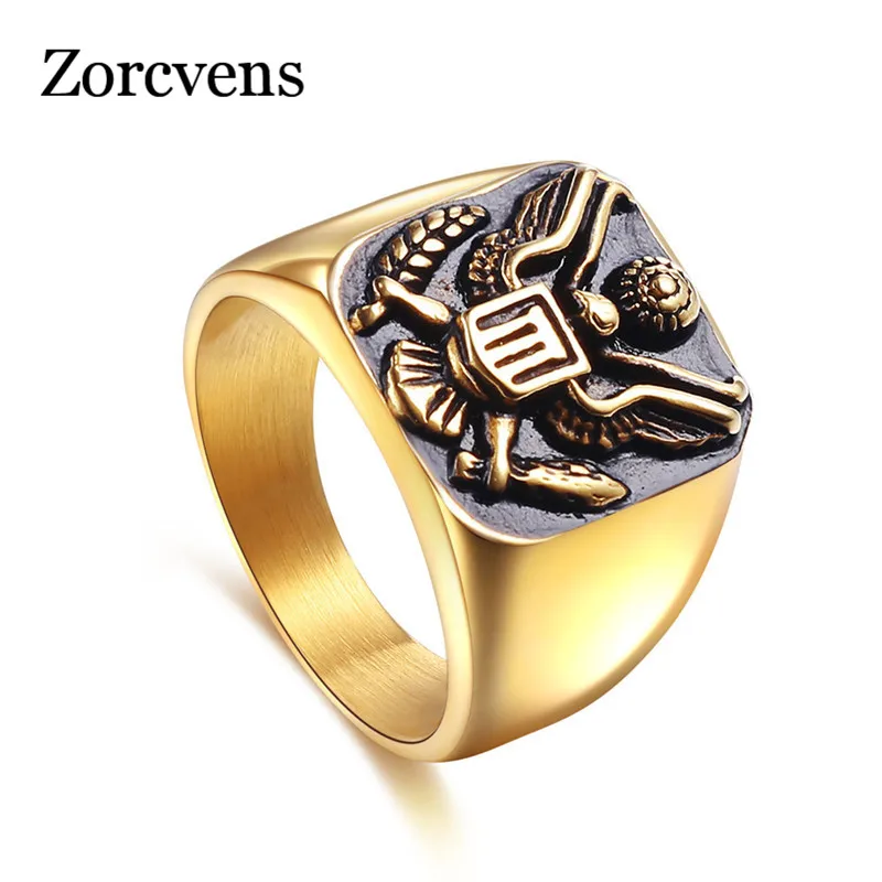 

ZORCVENS 2019 USA Military Ring United States MARINE CORPS US ARMY Men Rings fashion Stainless Steel jewelry