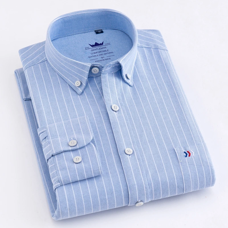 Новое поступление, хлопковая Мужская рубашка с длинным рукавом, рубашки в клетку/полосатая рубашка размера плюс 5XL, оксфордская Мужская одежда, рубашки Camisa Social
