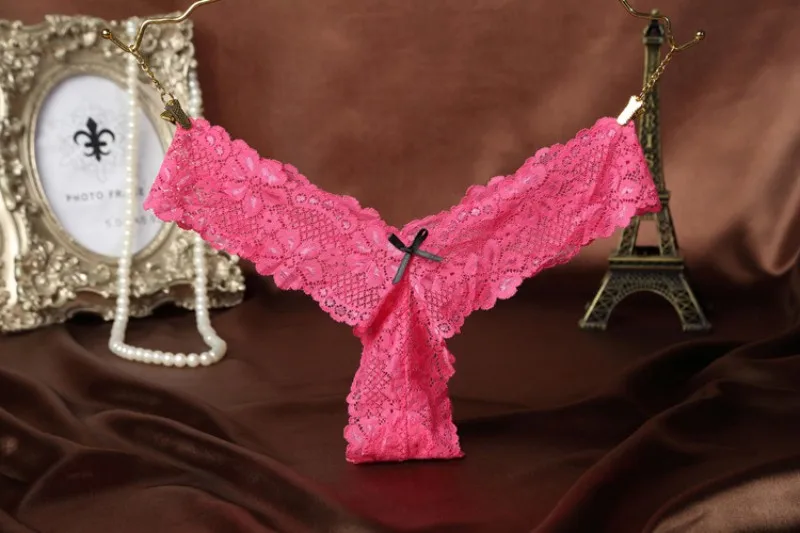 Plus Size S M L XL Women Super Sexy Thin G String Bowknot Lace Underwear Lady Thongs
