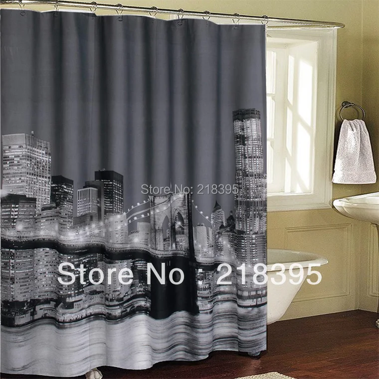 Shower curtain waterproof bath curtain New York City Brooklyn Bridge ... Shower curtain waterproof bath curtain New York City Brooklyn Bridge ...