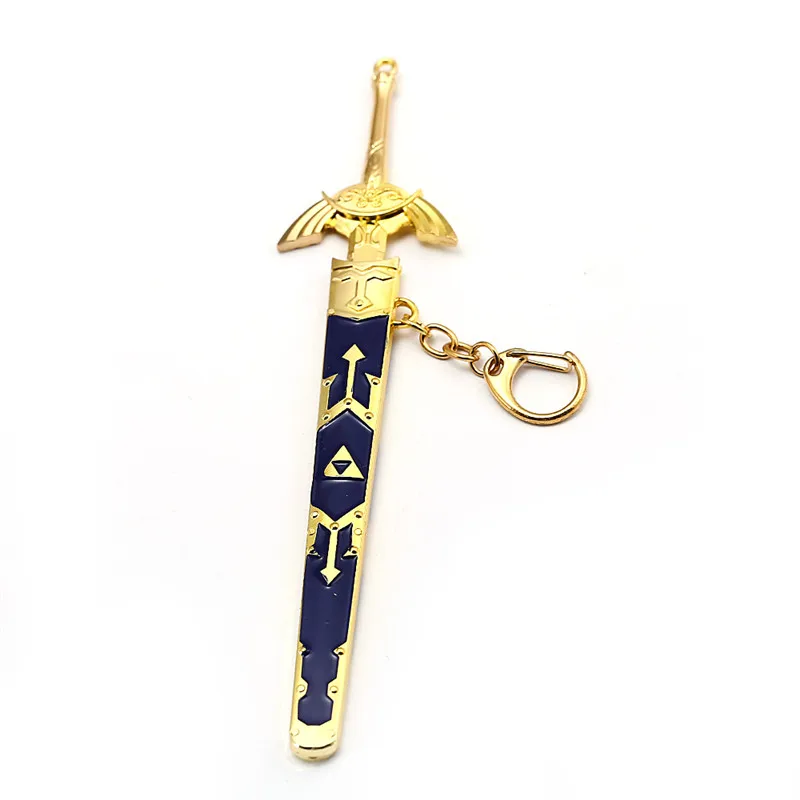 Новая игра Легенда о Зельде брелок мастер меч Металл 17 см золотой кулон брелок держатель для ключей для мужчин сувенир llaveros chaviro - Цвет: zelda