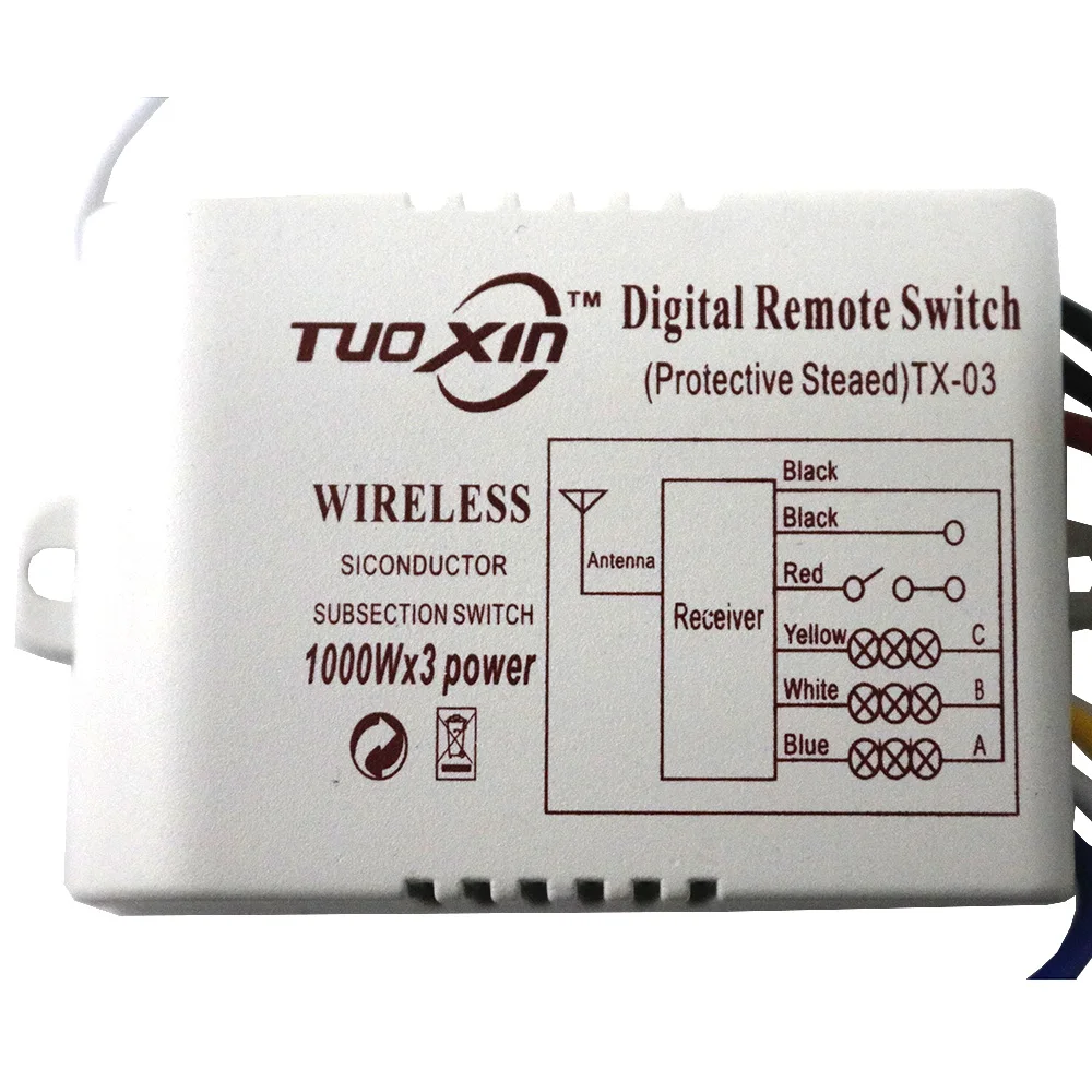 3 пути 220 в беспроводной ВКЛ/ВЫКЛ Цифровой пульт дистанционного управления переключатель приемник передатчик для светодиодный лампы для потолочных панелей лампы двери гаража