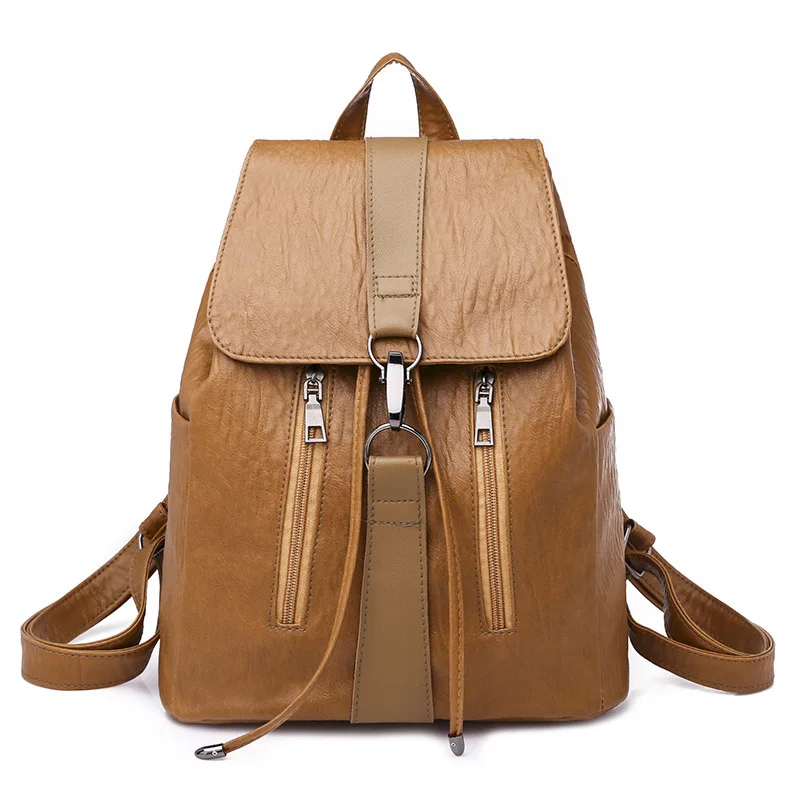 

girls multifunction travel backpack feminina short trip bag waterproof rucksack daypack pu leather vintage backpack 2018 fashion