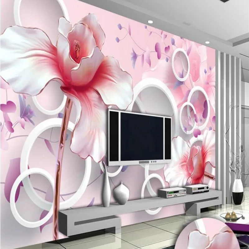 

wellyu Custom large - scale fresco relief three - dimensional magnolia fresco TV background wall wallpaper papel de parede