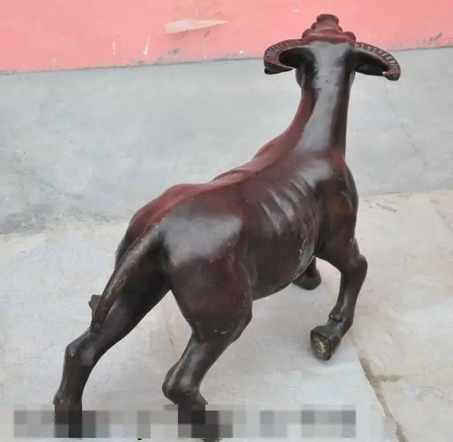 

S00443 27"China Bronze Fengshui Zodiac strong Bull Ox Cattle Animal run success Statue (B0413)