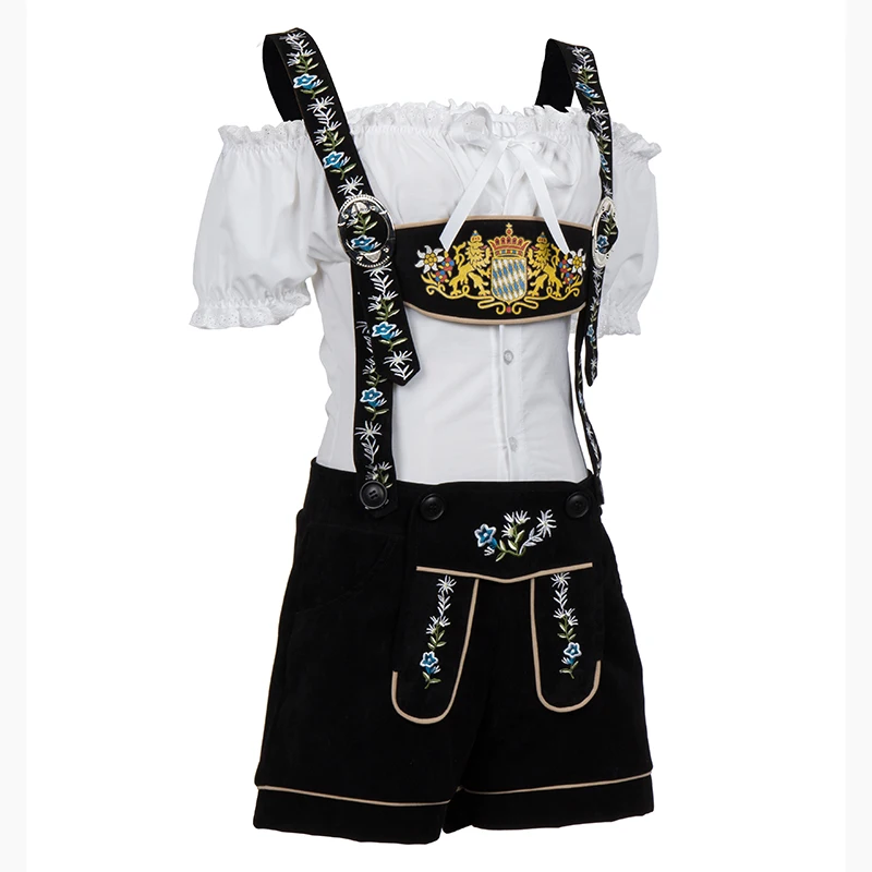 Женские Lederhosen Октоберфест костюмы Баварская немецкая девка костюм дирндль