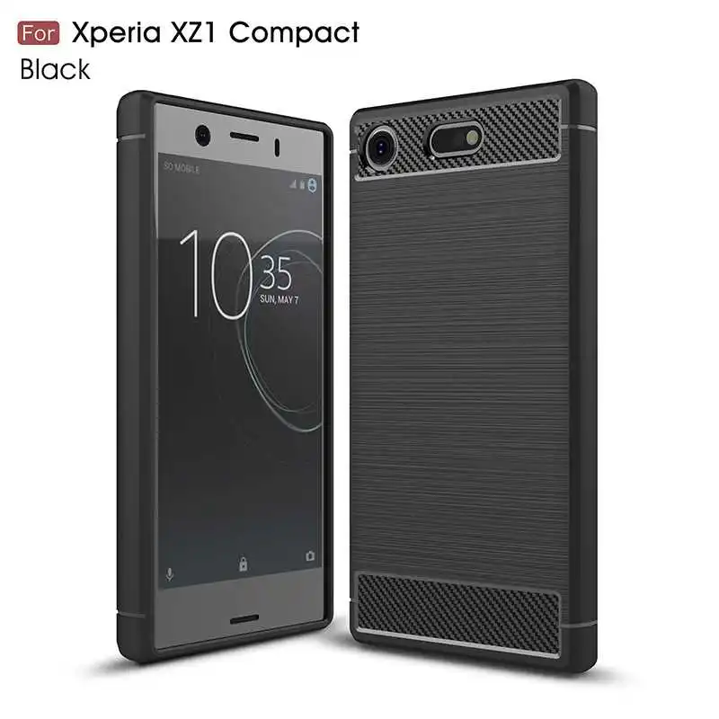 Модный противоударный мягкий силиконовый чехол Mokoemi 4," для sony Xperia XZ1 Compact, чехол для sony Xperia XZ1 Compact, чехол для телефона - Цвет: Black