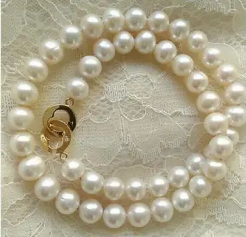

Jewelry Pearl Necklace women gift word Jewelry 17INCH GOLD CLASP HUGE 10-11mm genuine south seas white pearl p Free Shipping