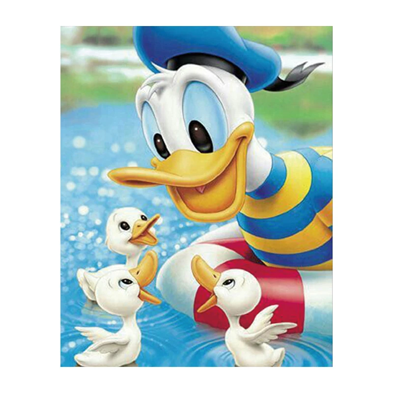 

DIY full Diamond painting Bedroom office children's cartoon Duck vertical point drill stick drill cross stitch mosaicc