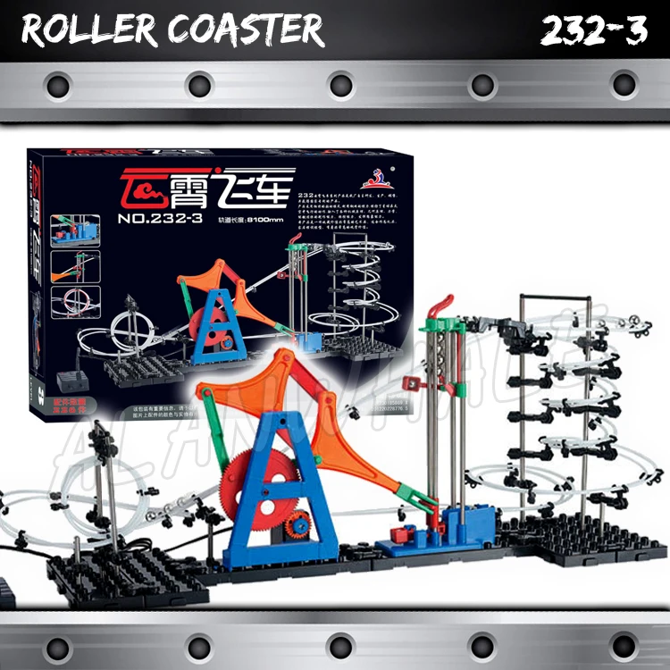 

810cm Rail Marble Run Gear Drive Maze Race Roller Coaster Electric Elevator Model Building Gifts Set STEM Rolling ball Sculpture