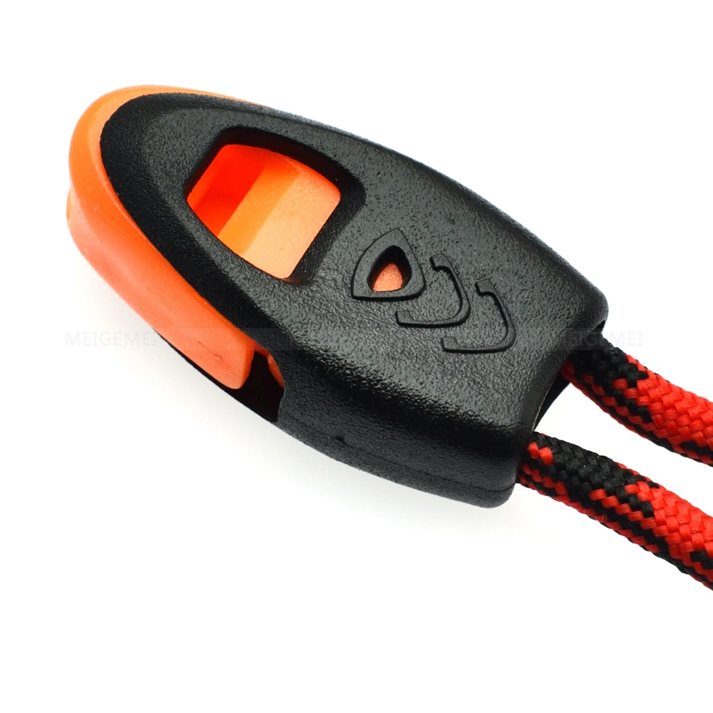 

2pcs Orange Zipper Pull Cord Ends Lock Paracord Knife Lanyard Emergency Whistle Outdoor Camping Survival Travel Kits