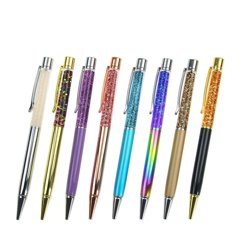 

Creatively 1.0mm Luxury Ballpoint Flow Oil Crystal Gold Foil Metal Copper Colorful High-grade Gold Powder Quicksand Pen