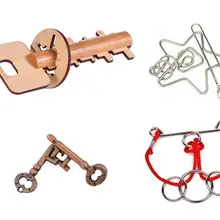 4 шт./компл. IQ металлический деревянный ключ звезда веревка головоломка логика ума головоломки Пазлы игра для взрослых детей