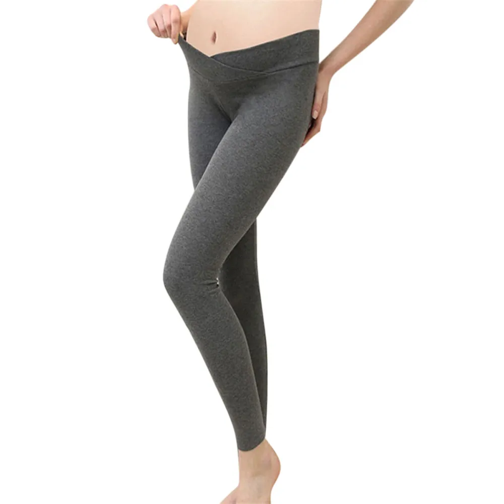 2019 Женская одежда для беременных сексуальные леггинсы ropa mujer Сексуальные Женские однотонные штаны для беременных бархатные брюки