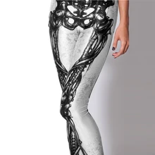 Популярные модные женские брюки стильные уличные Танцевальный Стиль Леггинсы с черепами Скелет с цифровым 3d-рисунком брюки черные леггинсы с костями