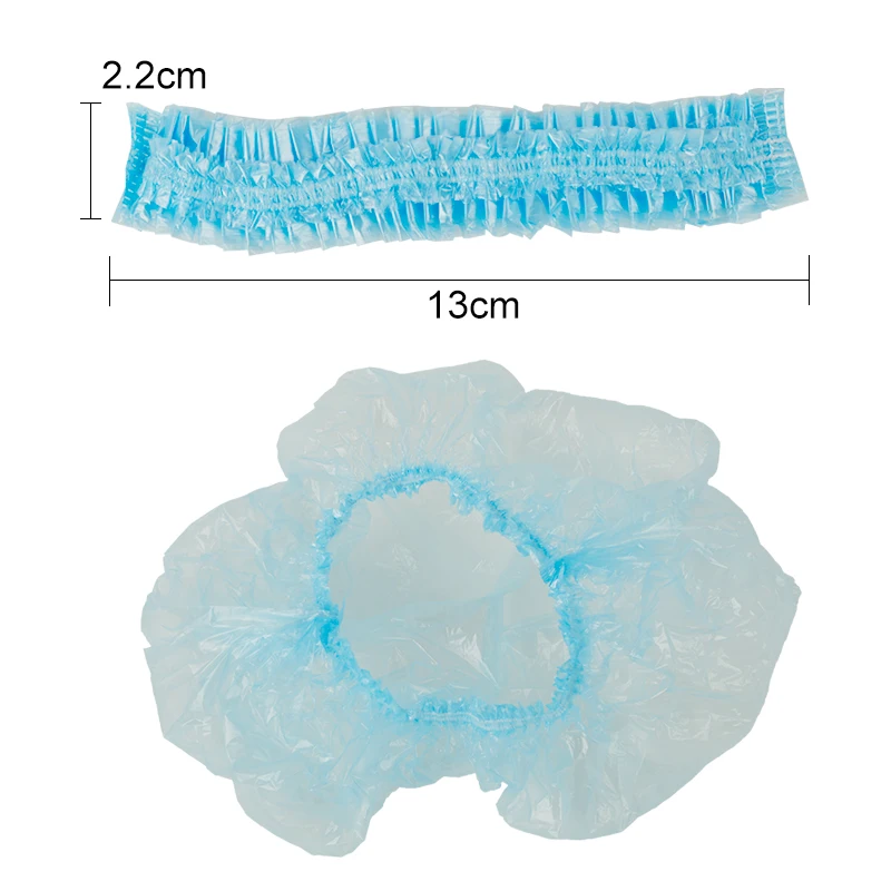 100 шт./лот, одноразовая шапочка для душа, шапочка для ванной, для путешествий, гостиницы, одноразовая эластичная шапочка для ванной, водонепроницаемая шапочка для спа-салона, аксессуары для ванной комнаты