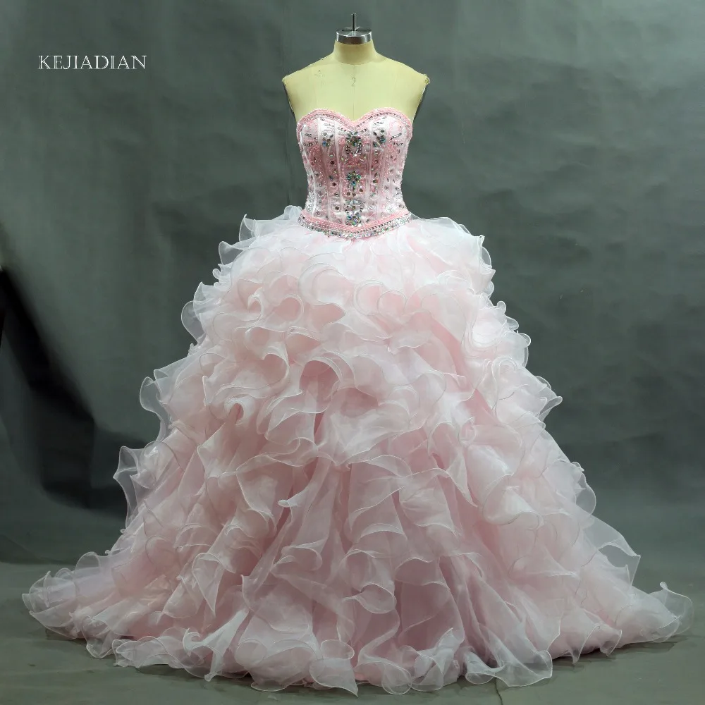 Настоящая фотография бальное платье популярное светло-розовое Пышное Платье бальное платье милое отстегивающееся Плиссированное длинное короткое платье