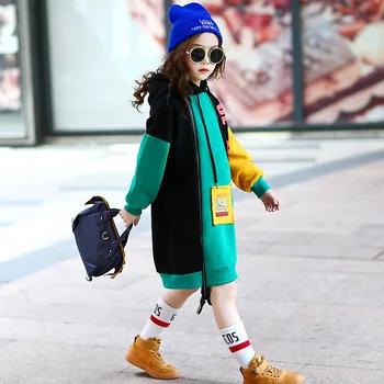 

Children Hoodie 2019 New Winter Hit Color Girls Cashmere Dress Baby Thicken Pullover Baby Jackets Coats,4-14Y,#2443