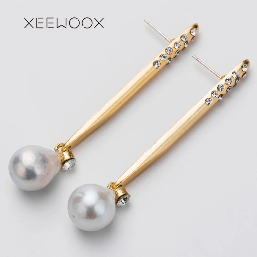 XEEWOOX 2019 New Acrylic Imitation Pearl Earrings Long Simple Fashion Stud Women Wedding Jewelry Gift | Украшения и аксессуары