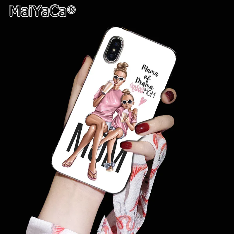 Maiyaca девочка Королева Мама и ребенок DIY окрашенный красивый чехол для телефона для Apple iphone 11 pro 8 7 66S Plus X XS MAX 5S SE XR чехол s