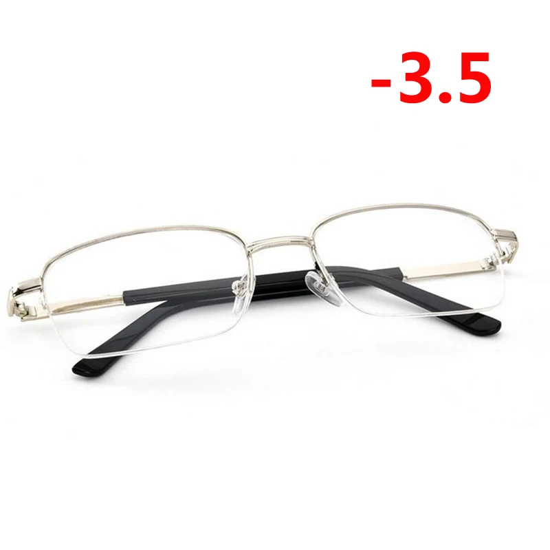 Полуоправа, очки для близорукости, унисекс, металлические линзы из смолы, близорукие очки, близорукие очки-1,0-1,5-2,0-4,0 - Цвет оправы: Myopia 350