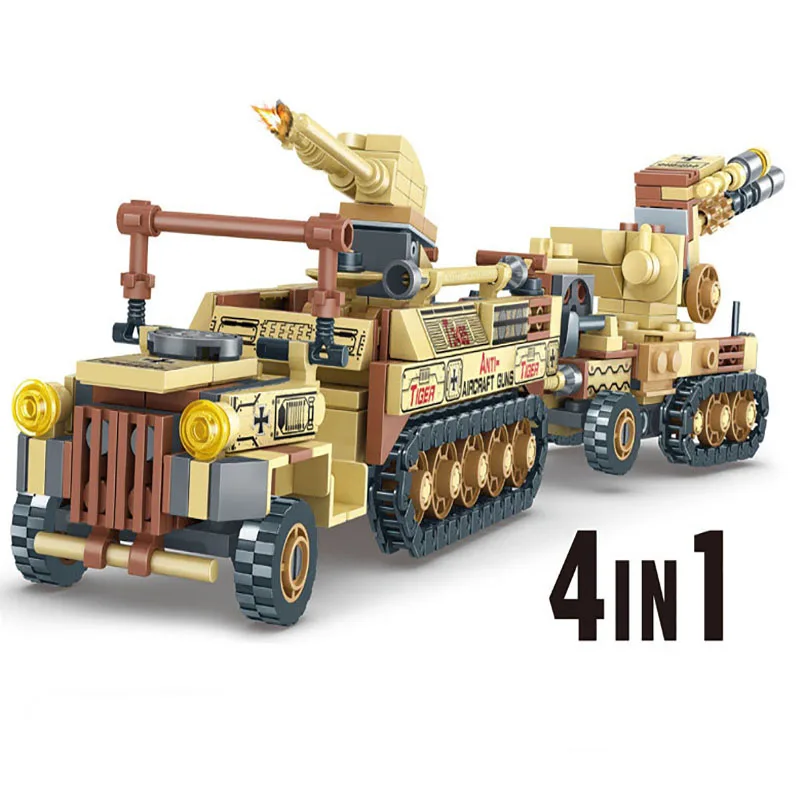 

678PCS Miniature Building Blocks 4IN1 Military cheap blocks Creator Army Soldiers Bricks LegoINGLY Toys for children gift