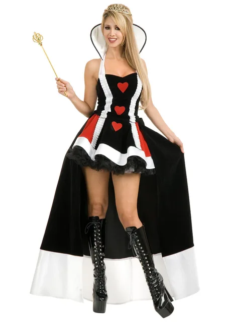 halloween adult women enchanting queen of hearts costume cosplay queen of hearts plus size costume