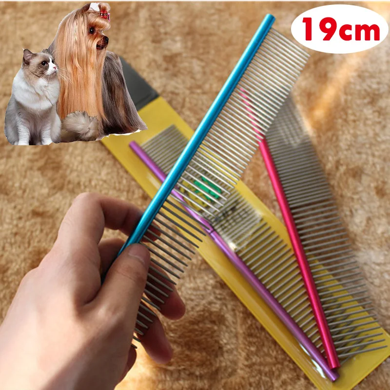 19cm Stainless Steel Pet Dog Grooming Combs Long Thick Hair Fur Removal