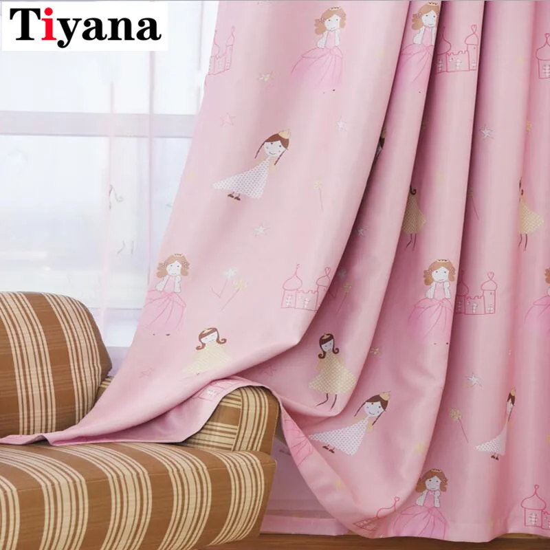 

Korean Cartoon Pink Princess Castle Curtains For Living Room Girl Kid's Children Room Blind Custom Window Curtains P139D2