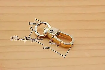 

Lobster Clasps Clips Claw purse hooks Swivel snap hook gold 9 mm 10pcs AT94