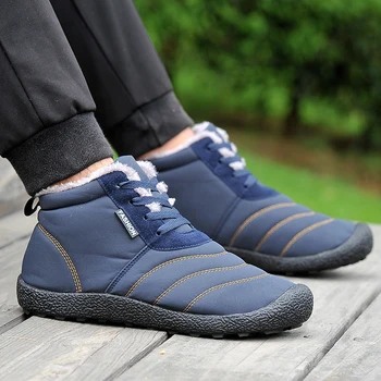 

High Top Fur Warm Ankle Snow Boots Outdoor Fashion Comfortable Winter Christmas Sneakers Light Anti Skid Casual Shoes For Men