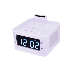 Беспроводной bluetooth динамик USB зарядки FM радио будильник зарядное устройство для часов колонки, сдистанционным управлением для iphone6s samsung xiaomi