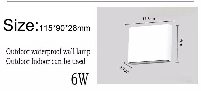 Водонепроницаемый наружная настенная лампа 6 Вт 10 Вт балкон ультра-тонкий IP65 алюминиевый садовый фонарь простой светодиодное освещение ванной Освещение