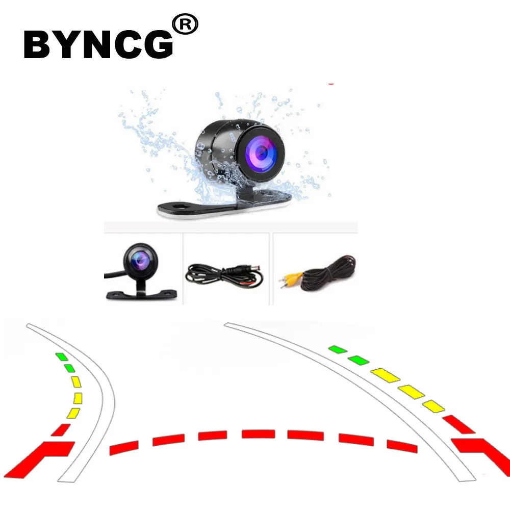 

BYNCG Dynamic Track Auto CCD HD Car Front Backup Rear View Camera Monitor Parking Assistance Waterproof Camera Reverse