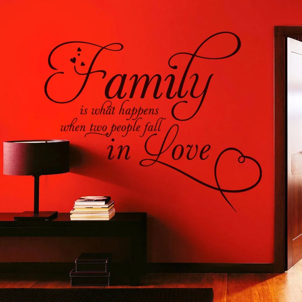 Черный Цвет о &quotFamily Love&quot Цитата настенные наклейки для гостиной настенный Декор