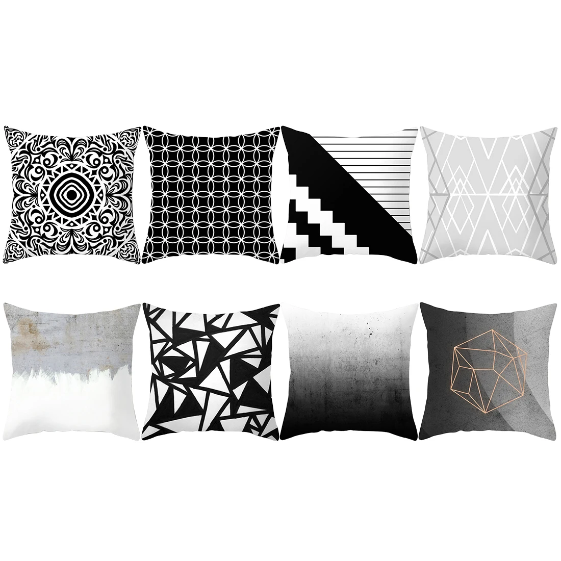 

1pc Modern Home Decor Nordic Black White Geometry wedding decoration pillow case chair pillow cover 45x45cm