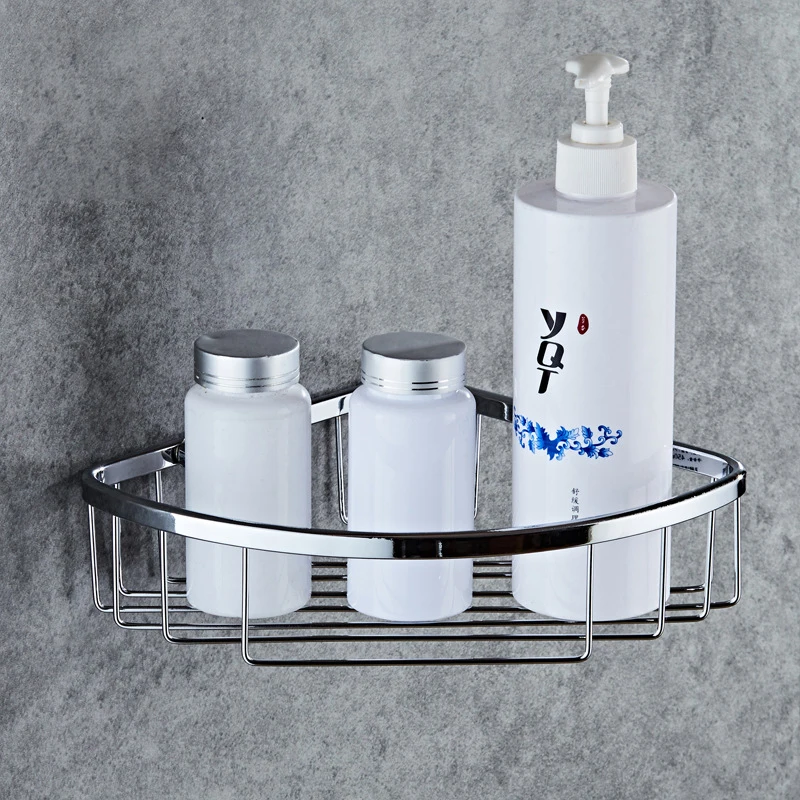 

SRJ Bathroom Shelf 304 Stainless Steel Chrome Bathroom Bathing Tool Placement Rack Bathroom Bath Products Cosmetic Storage Tool