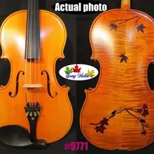 В стиле Гварнери песня Maestro инlayed кленовый лист/два cicada 1" viola#9771