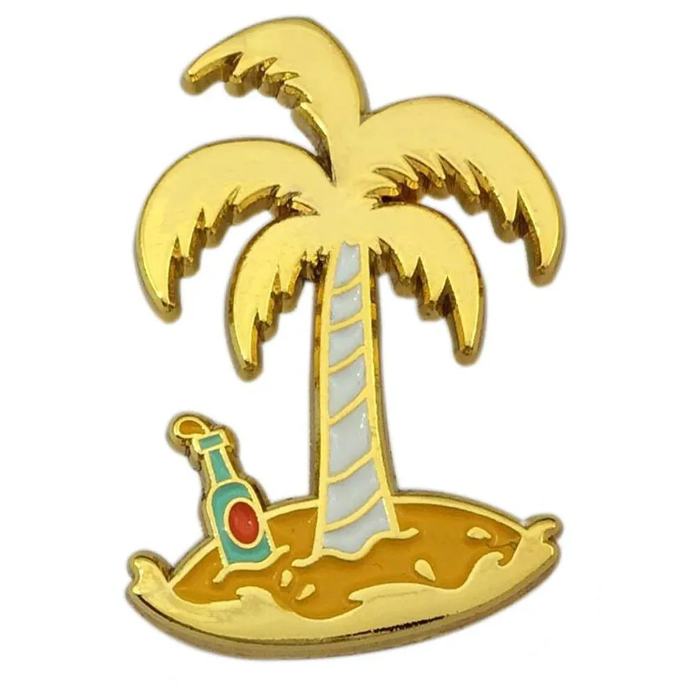 

Gold Coconut Tree Shape Souvenir Lapel badges