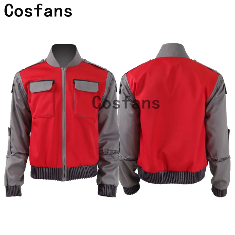 Костюм для косплея Marty McFly red jacket Coat Movie Back Future женщин и мужчин|Костюмы из фильмов