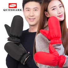 Водонепроницаемые ветрозащитные лыжные перчатки с белым утиным пухом, бархатные теплые детские зимние перчатки для сноуборда для взрослых и детей